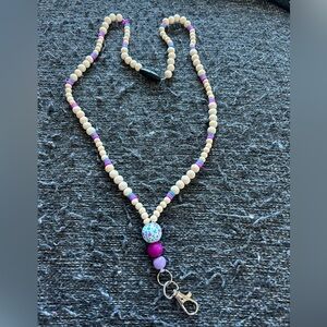 Purple Flower Lanyard